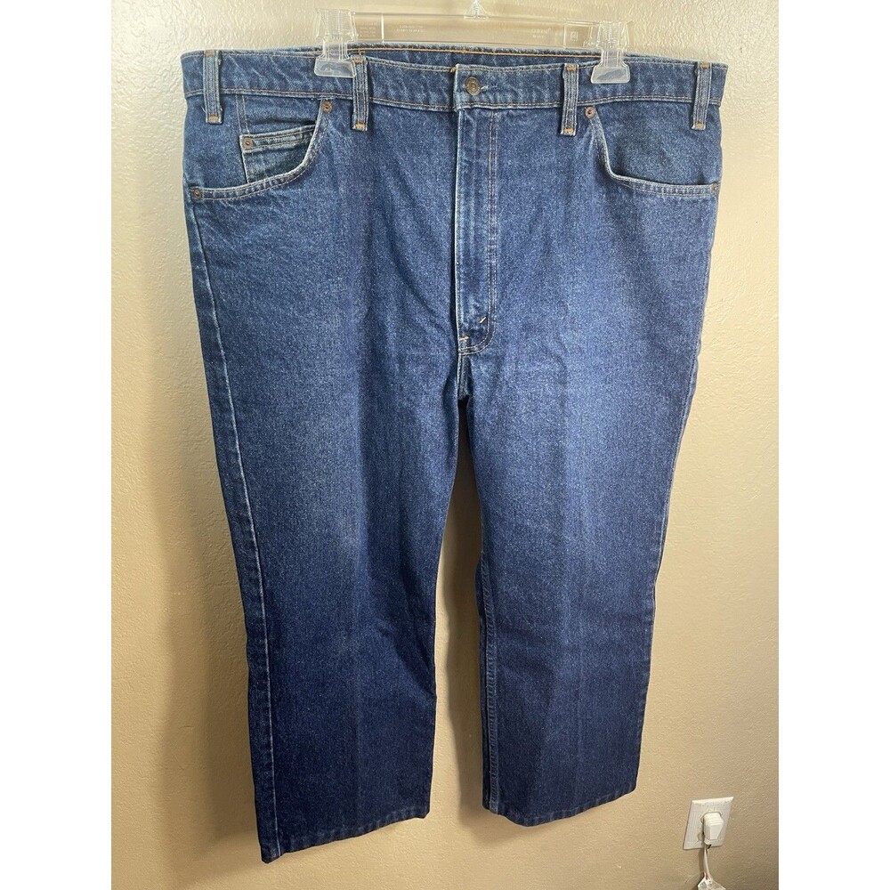 Levi's 517 Jeans Men's Size 42x30 Blue Denim Orange Tab zip fly